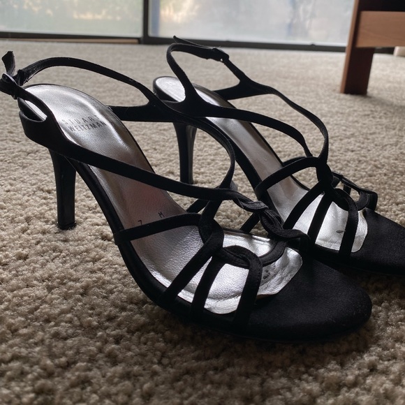 Stuart Weitzman Black Open Toed Heels - Picture 2 of 4